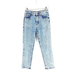 PacSun Acid‎ Wash Blue Denim Mom Jeans Distressed Size 23 Mid Rise 25/26